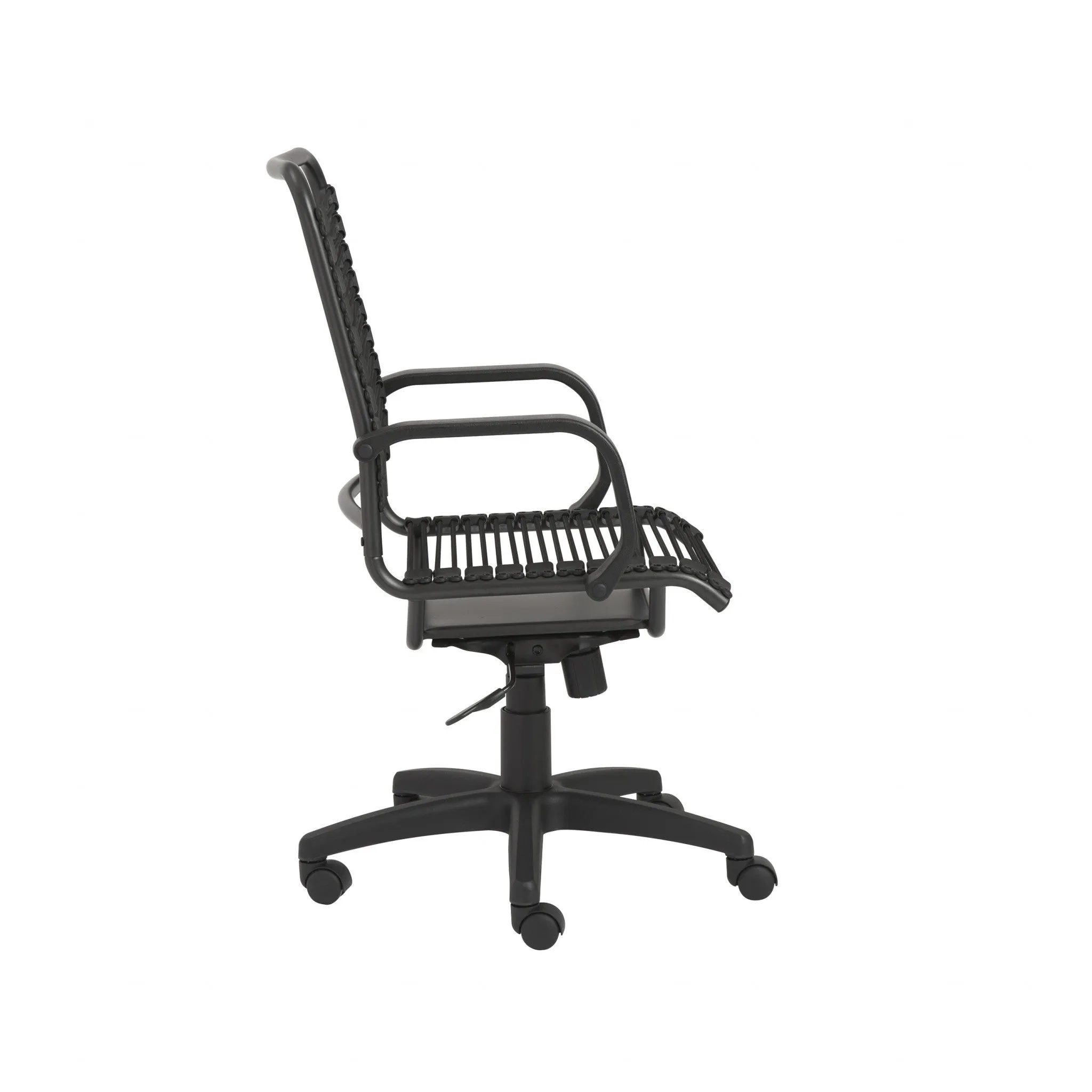 43" Black and Black Round Bungee Cord High Back Office Chair By Homeroots