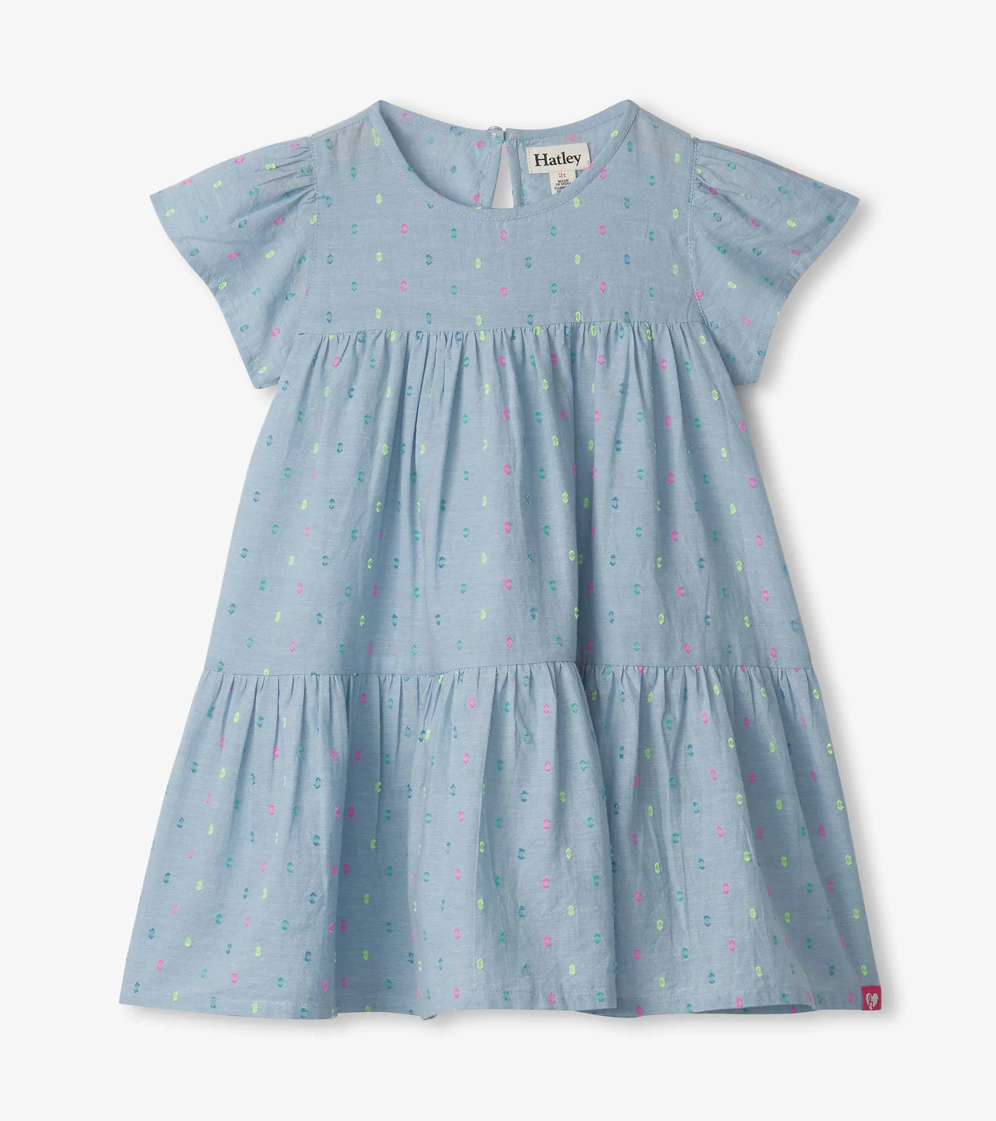 Baby & Toddler Girls Chambray Woven Puff Dress