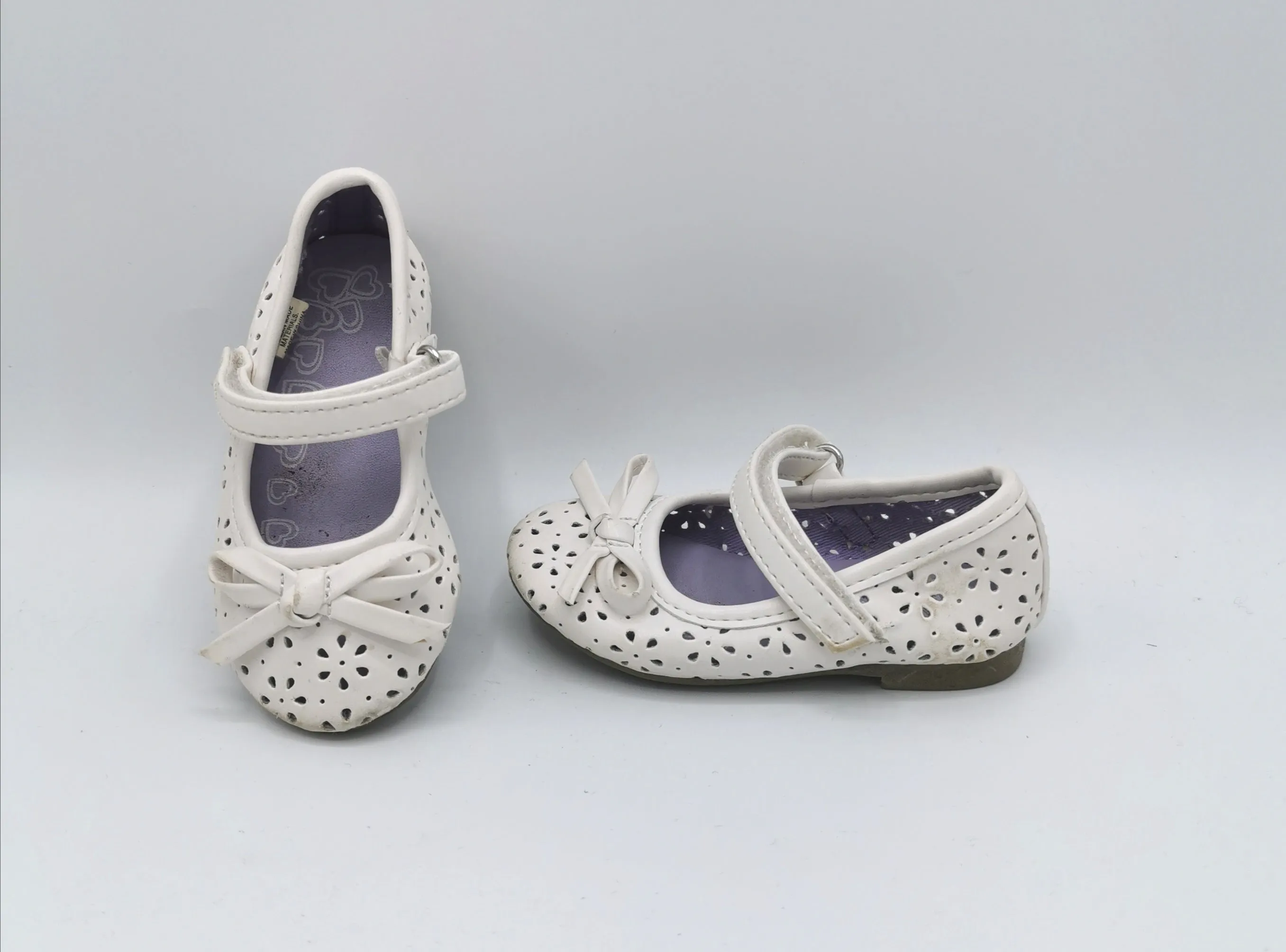 BABY GIRL SIZE 4 TODDLER - CHILDREN'S PLACE, White Eyelet Floral Ballet Flats VGUC B13