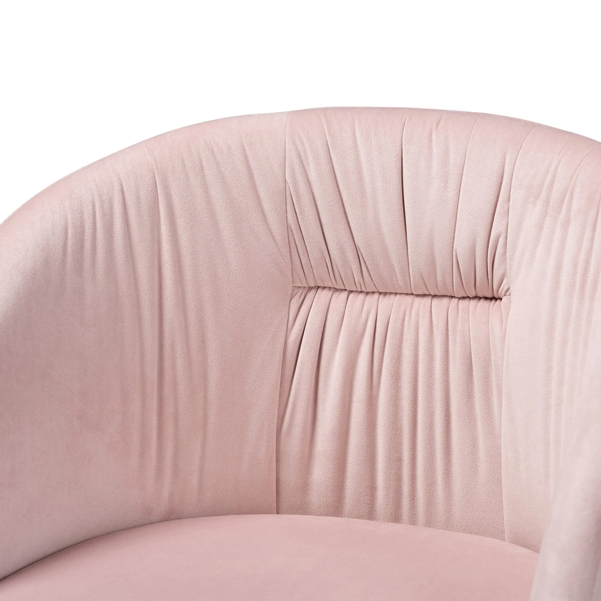 Baxton Studio Ravenna Contemporary Glam and Luxe Blush Pink Velvet Fabric and Gold Metal Swivel Office Chair