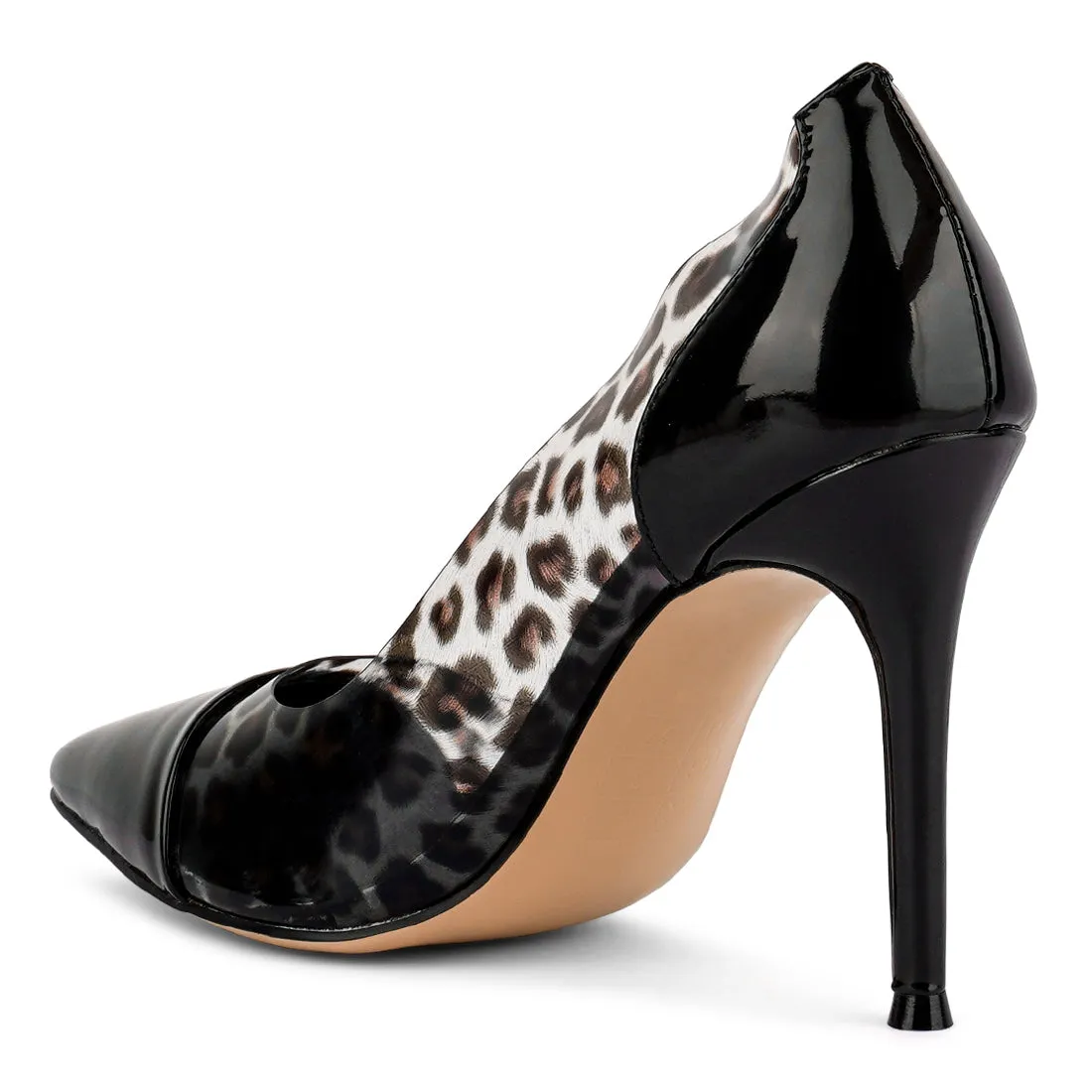 Black Candace Clear Stiletto Pumps