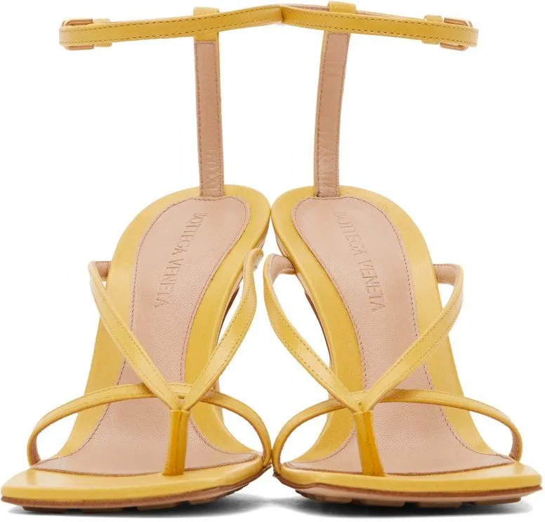 Bottega Veneta Yellow Stretch Heeled Sandals
