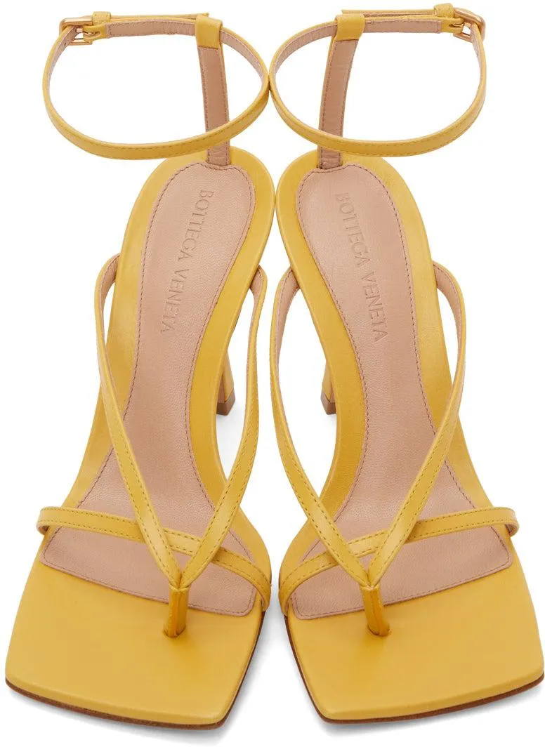 Bottega Veneta Yellow Stretch Heeled Sandals