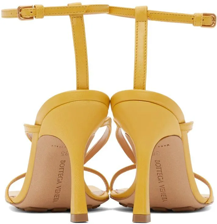 Bottega Veneta Yellow Stretch Heeled Sandals