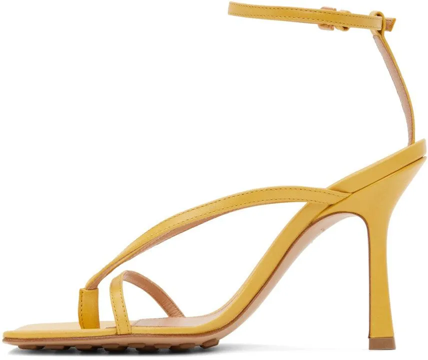 Bottega Veneta Yellow Stretch Heeled Sandals