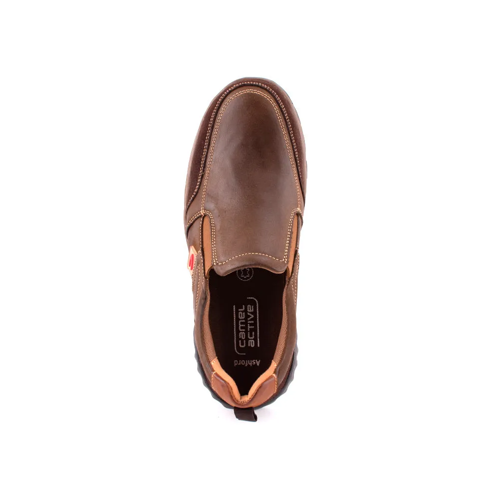 camel active Leather Classic Slip On Shoes Men Brown ASHFORD 852406-RS1-3