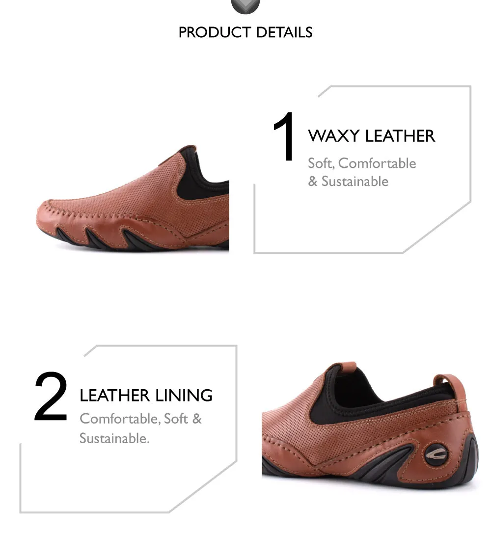 camel active Leather Classy Smart Slip On Shoes Men Brown REMIZ 872403-AM2SV-3 BROWN