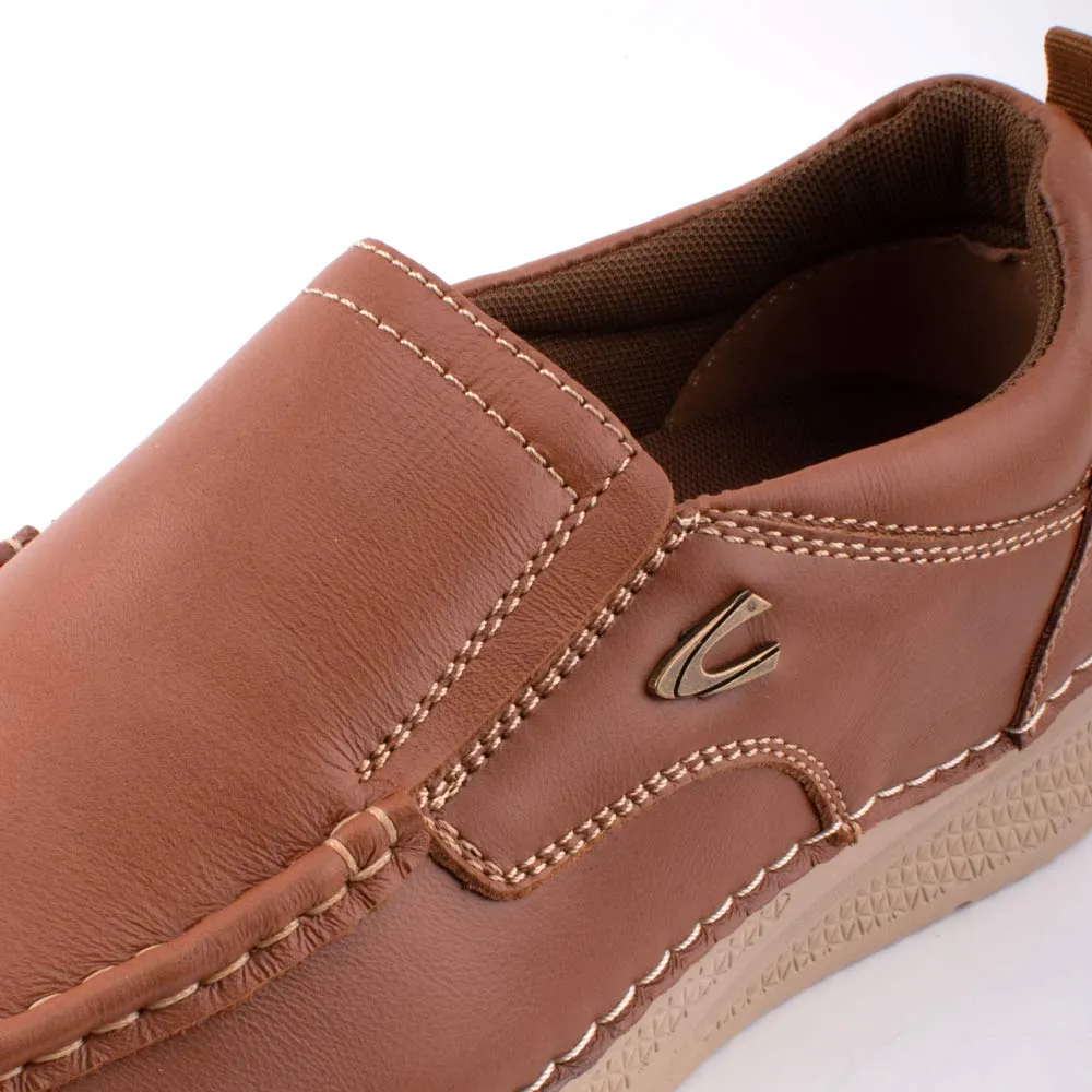 camel active Leather Smooth Slip On Shoes Men Dark Tan VENETO 852412-AA1-82