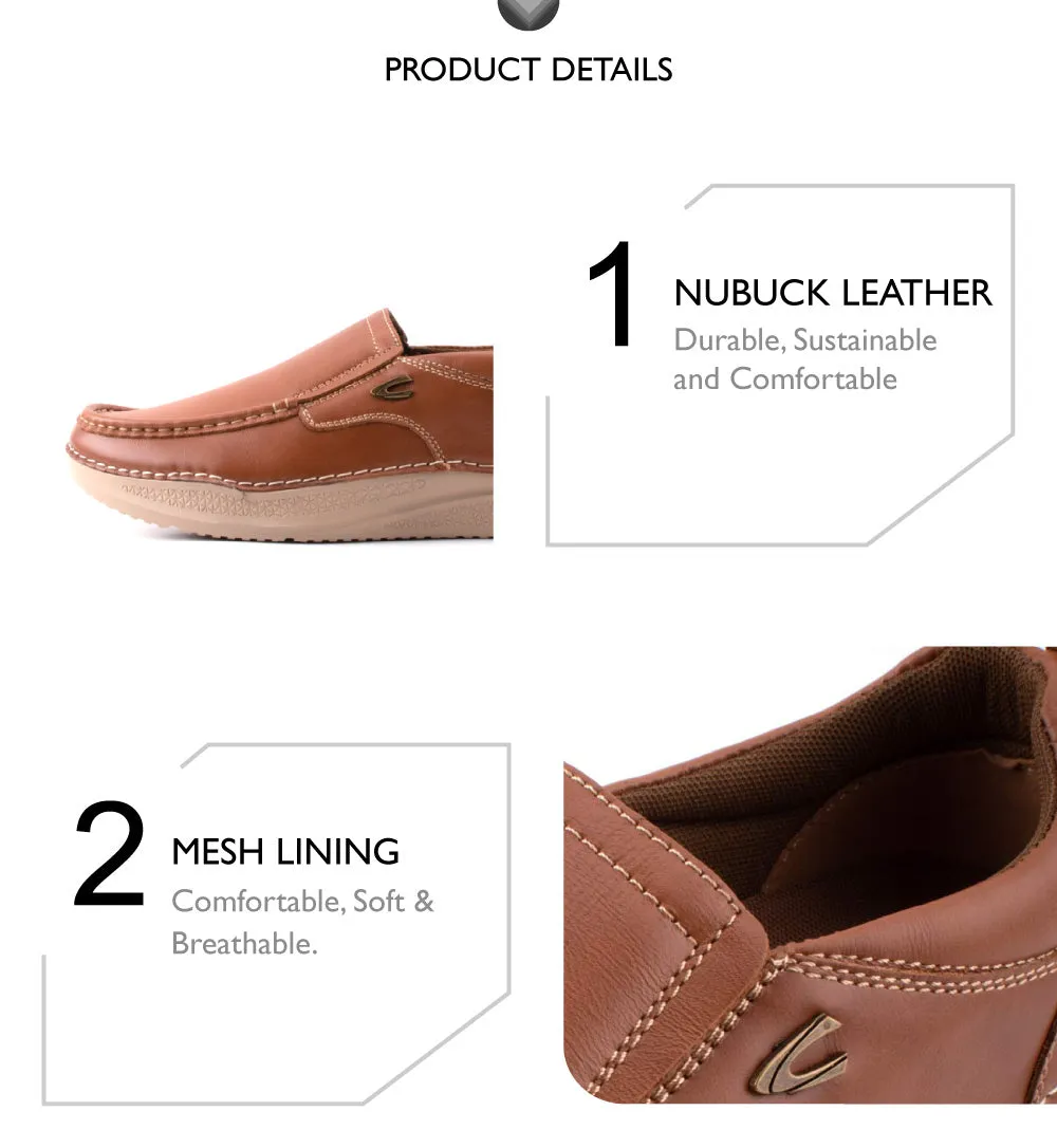 camel active Leather Smooth Slip On Shoes Men Dark Tan VENETO 852412-AA1-82