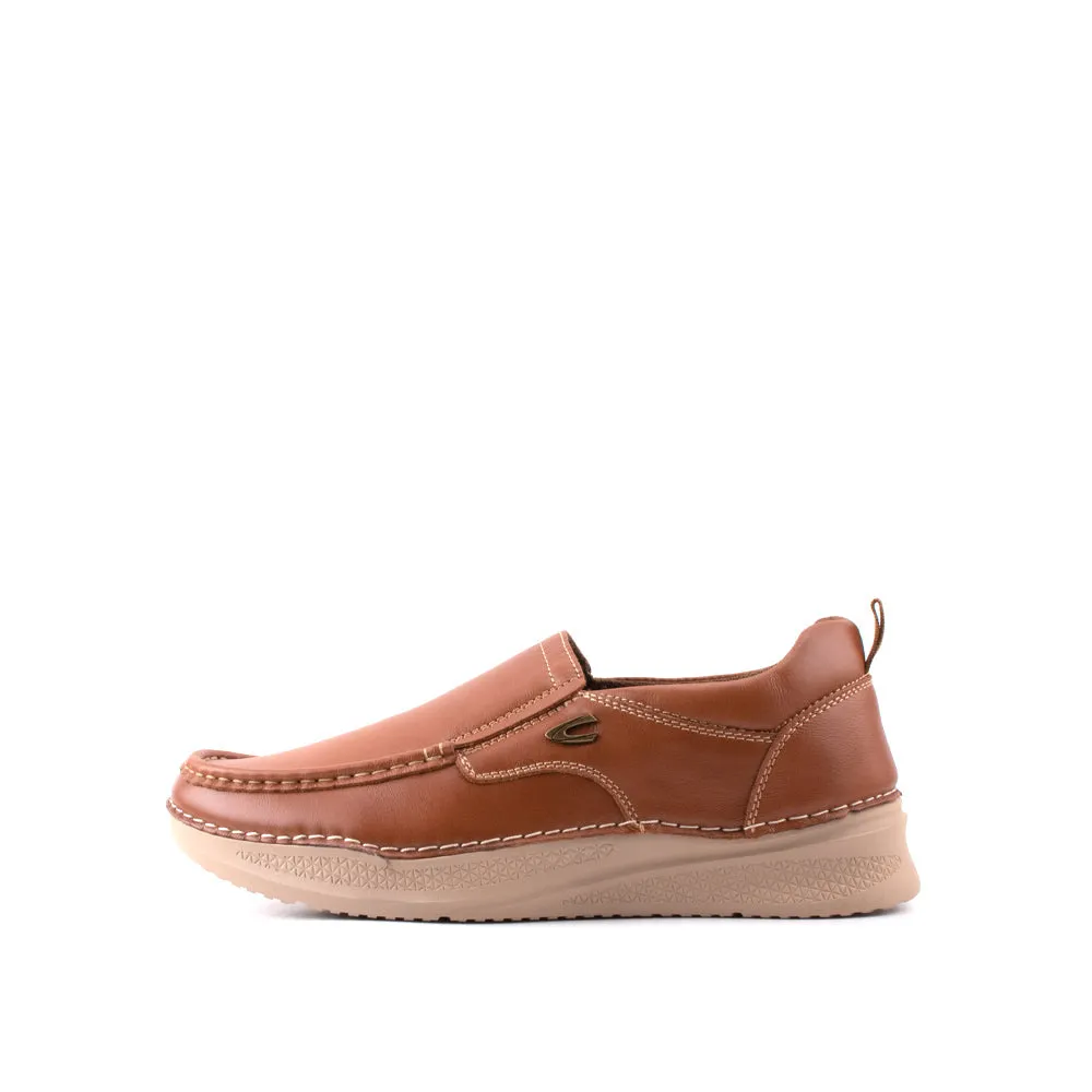 camel active Leather Smooth Slip On Shoes Men Dark Tan VENETO 852412-AA1-82