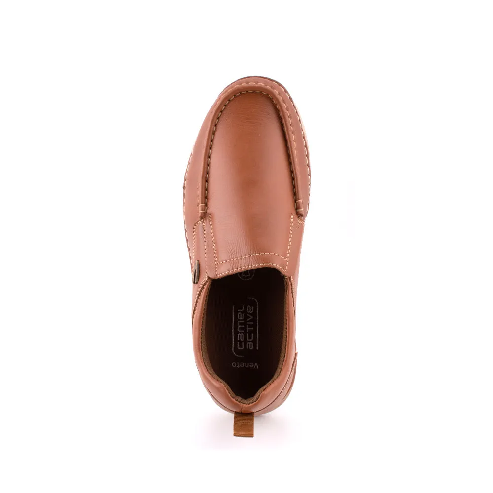 camel active Leather Smooth Slip On Shoes Men Dark Tan VENETO 852412-AA1-82