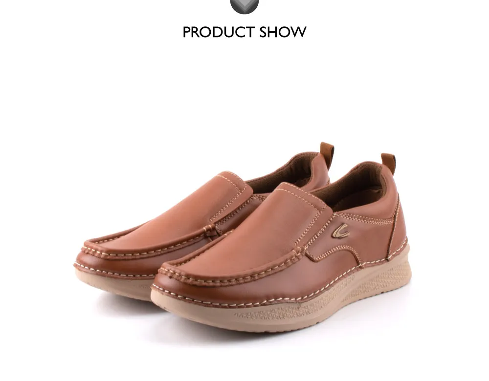 camel active Leather Smooth Slip On Shoes Men Dark Tan VENETO 852412-AA1-82
