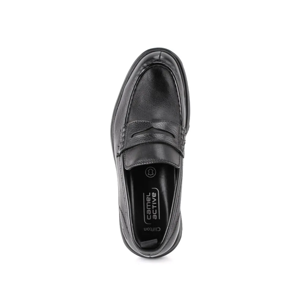 camel active Platform Heel Slip On Shoes Men Black CLIFTON 802401-TM1SV-1-Black