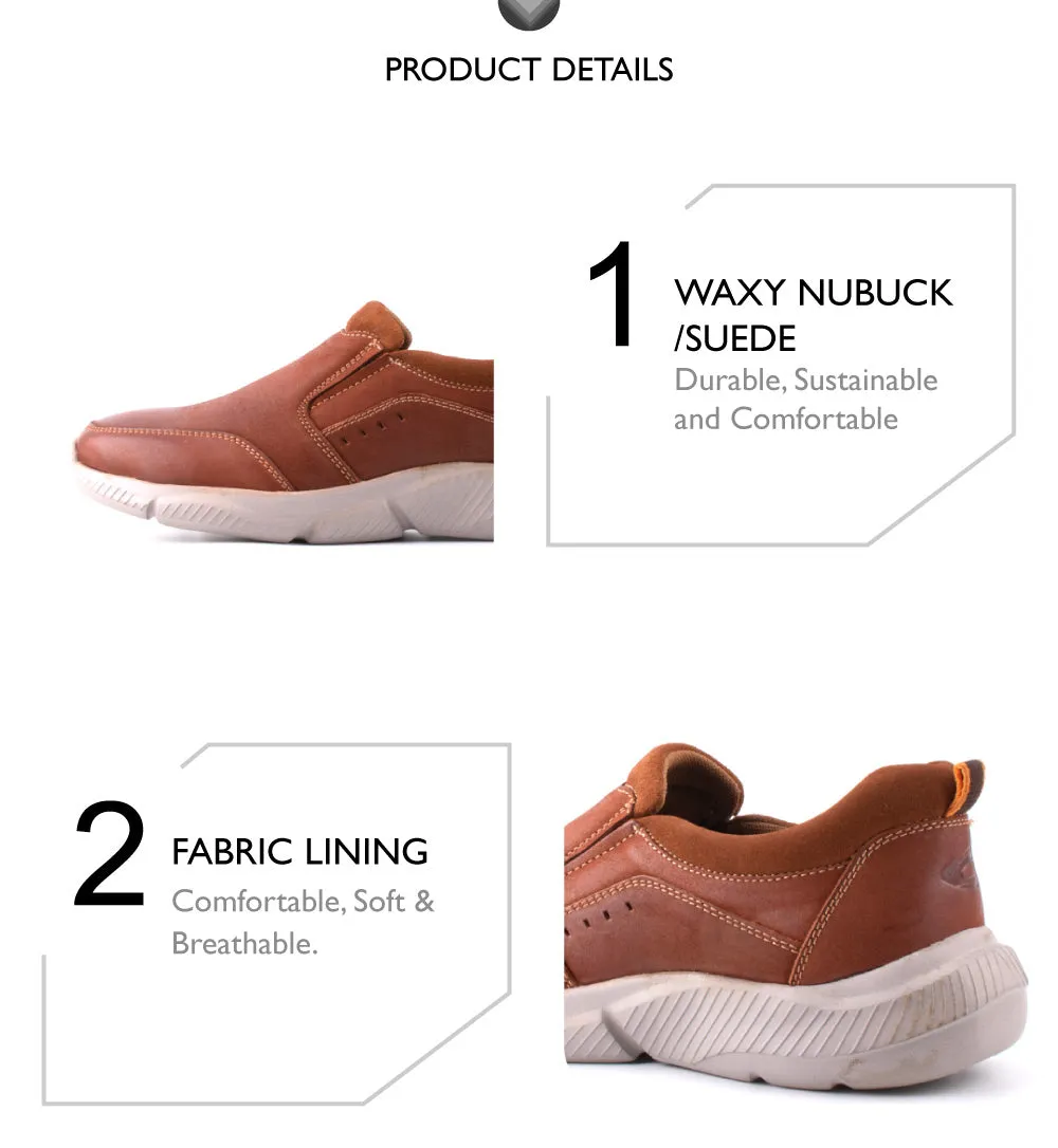 camel active Suede Leather Slip On Shoes Men Dark Tan ALTO 852410-AA1-82