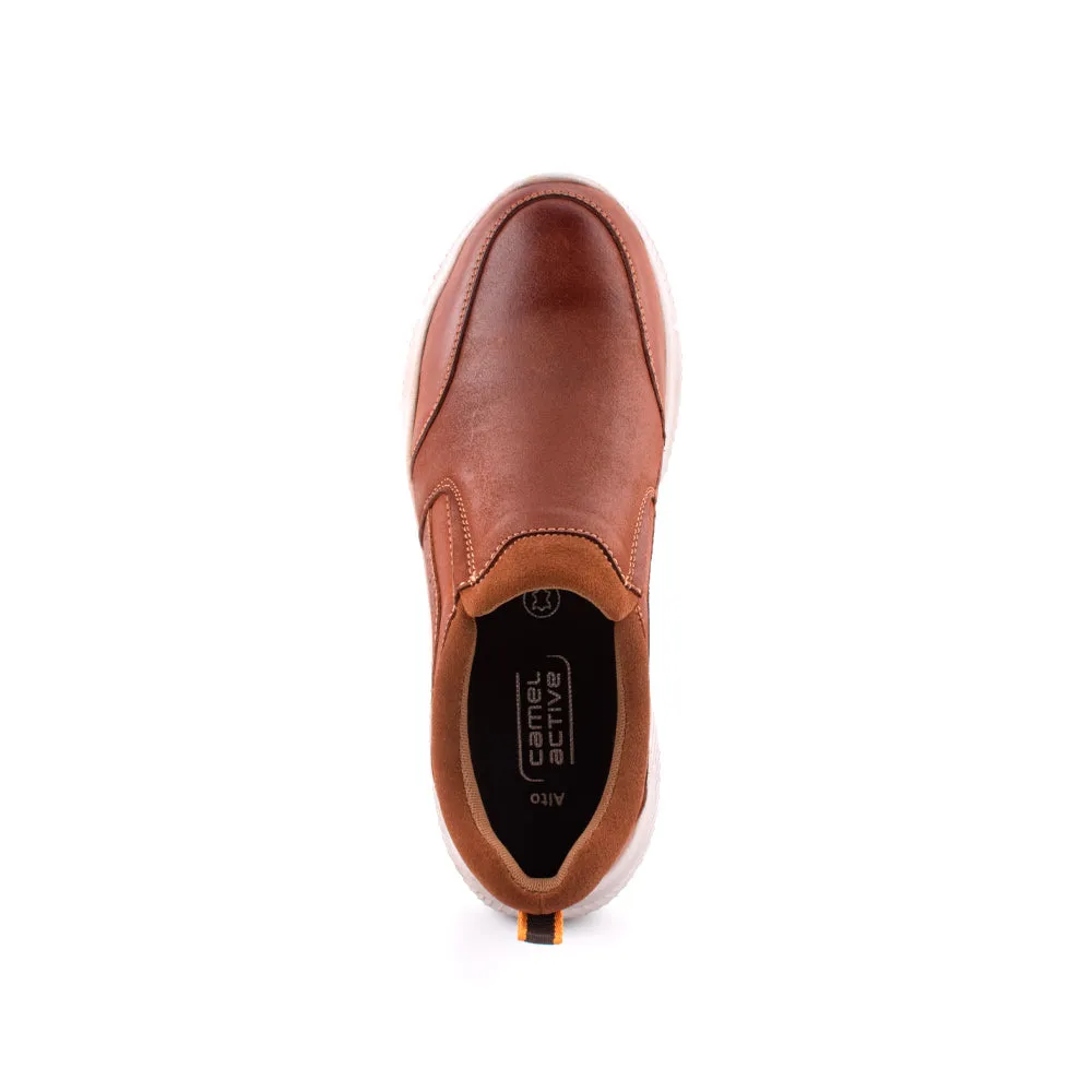 camel active Suede Leather Slip On Shoes Men Dark Tan ALTO 852410-AA1-82