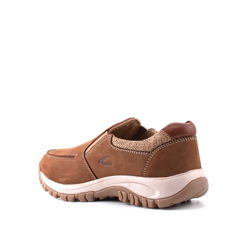 camel active Waxy Nubuck Leather Slip On Loafers Men Dark Khaki WIGAN 852402-AM1SV-62