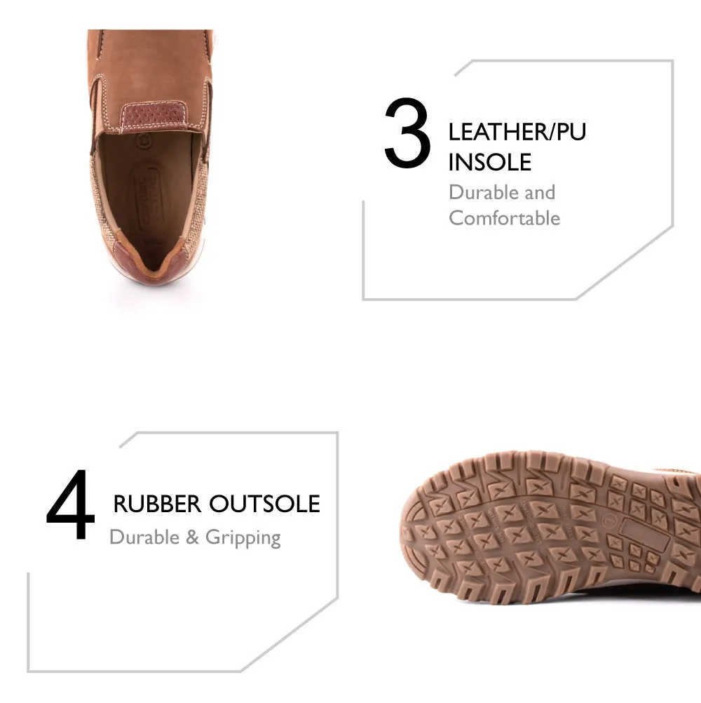camel active Waxy Nubuck Leather Slip On Loafers Men Dark Khaki WIGAN 852402-AM1SV-62