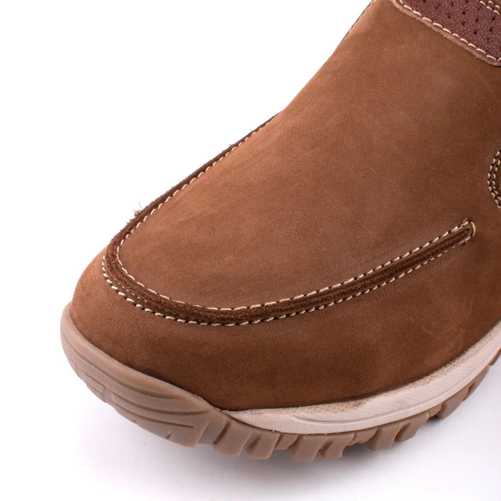 camel active Waxy Nubuck Leather Slip On Loafers Men Dark Khaki WIGAN 852402-AM1SV-62
