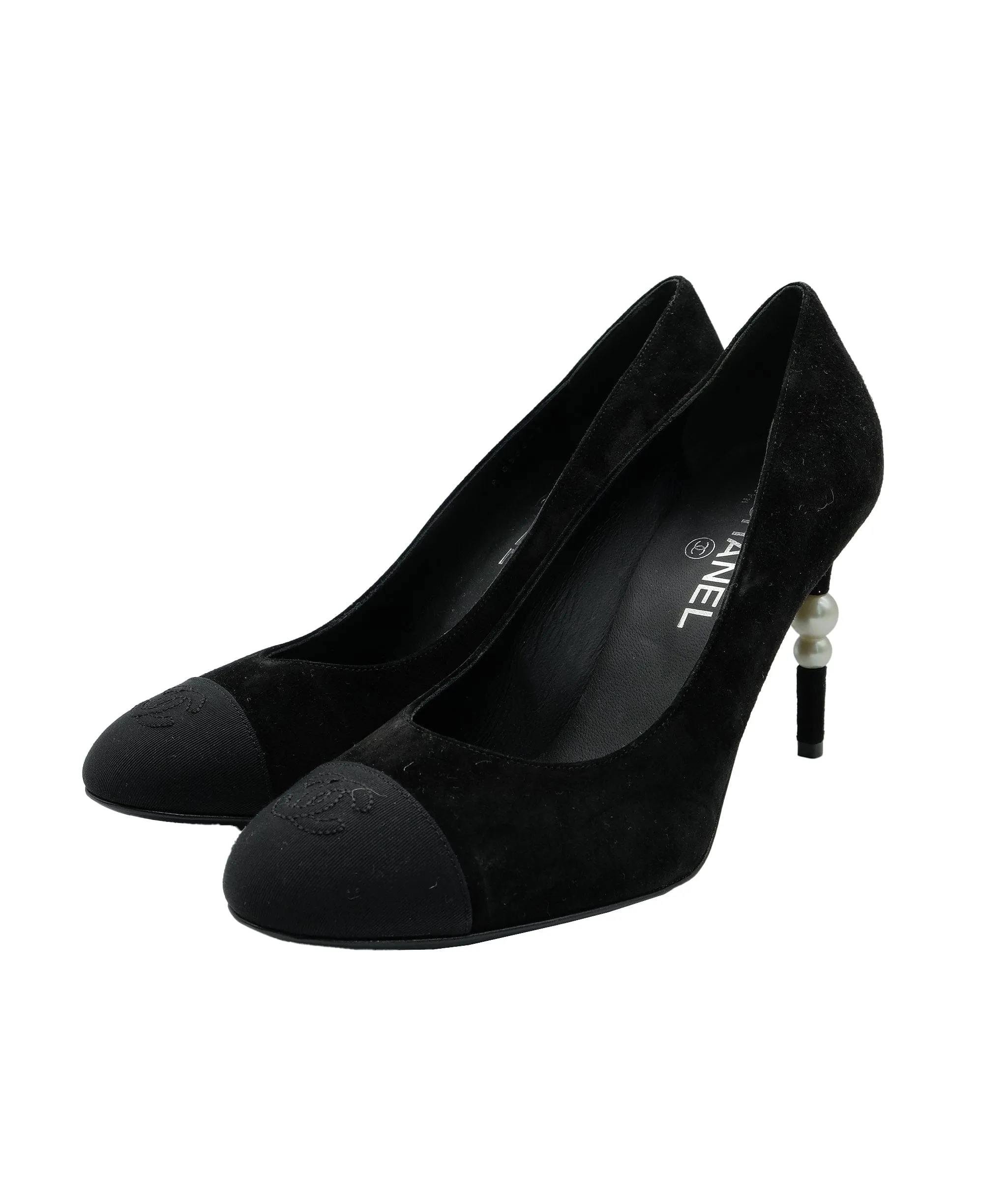 Chanel Suede Black Pumps RJC2749