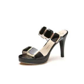 Chicvane Open Toe Stiletto Heels  Pumps Slides Shoes
