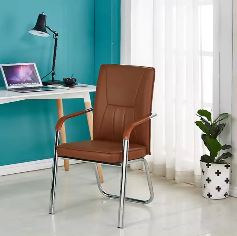 Comfortable High-Back Leather Office Chair 2001 Brown
