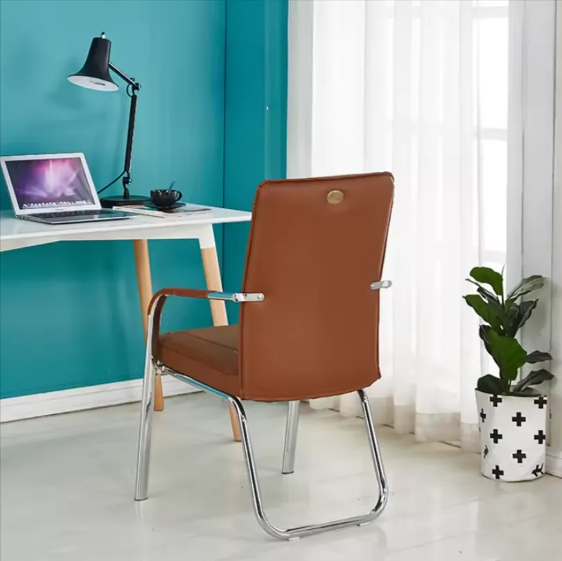 Comfortable High-Back Leather Office Chair 2001 Brown