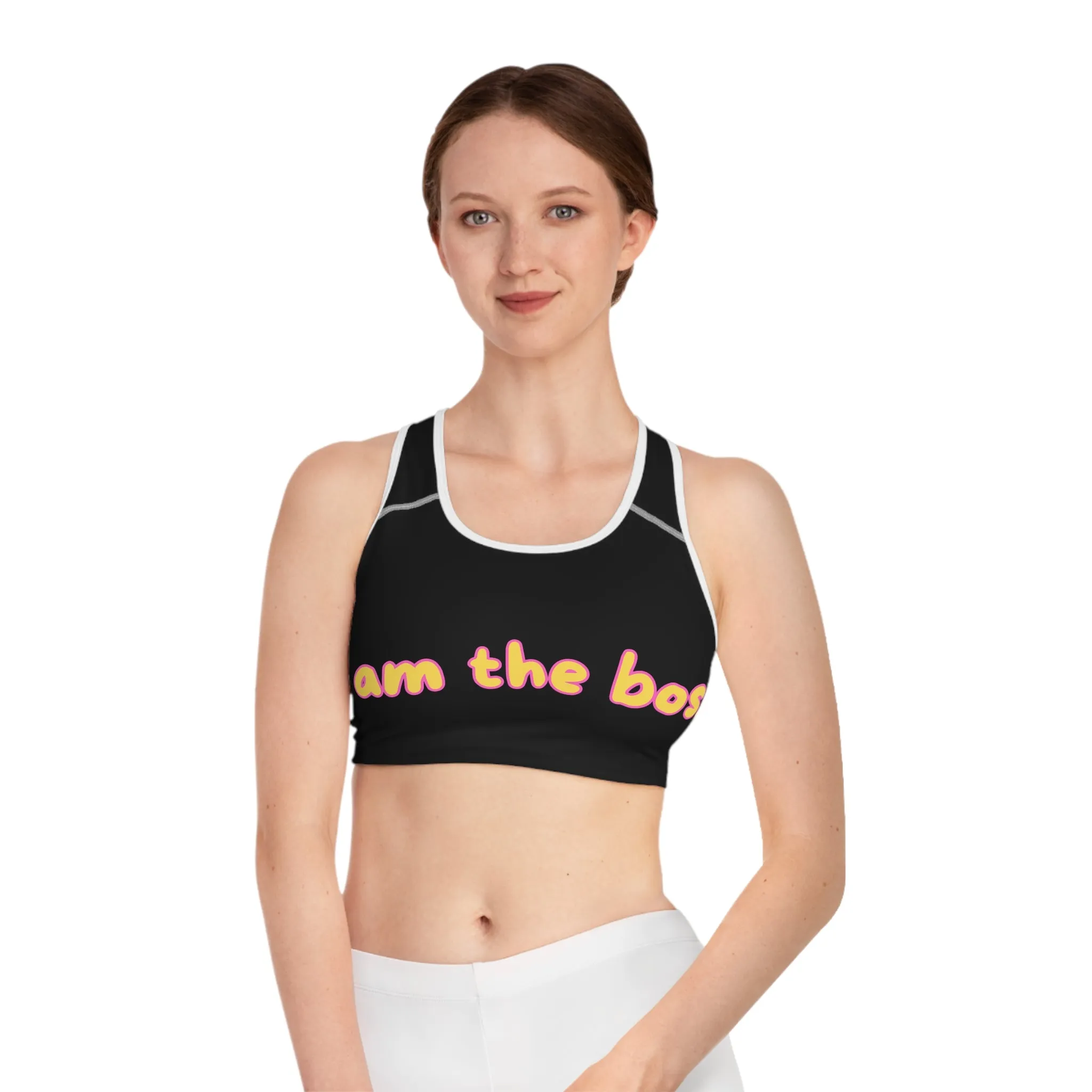 Empowering Sports Bra - "I Am The Boss" - Stylish Workout Gear for Confident Women