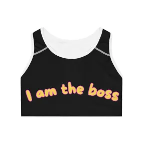 Empowering Sports Bra - "I Am The Boss" - Stylish Workout Gear for Confident Women