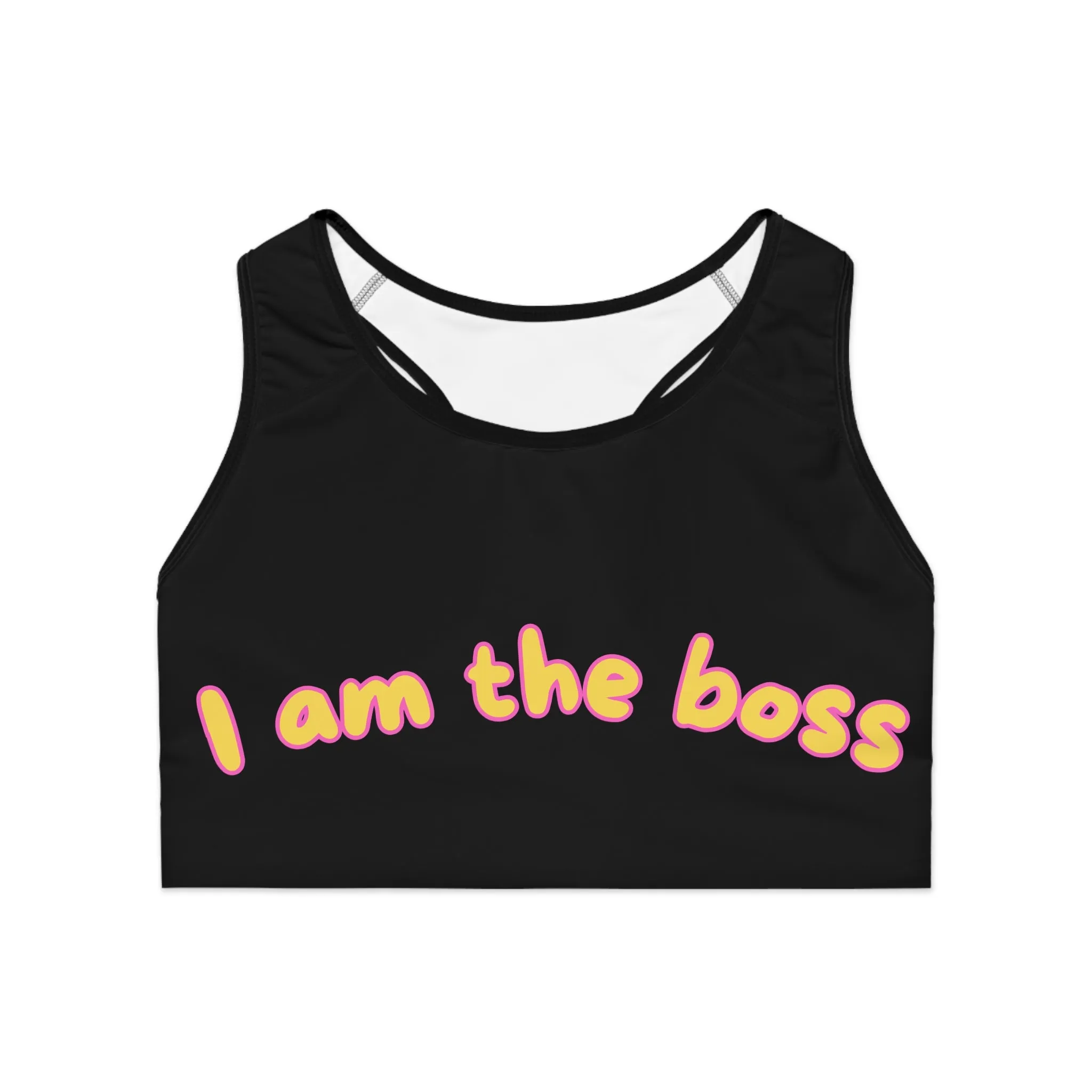 Empowering Sports Bra - "I Am The Boss" - Stylish Workout Gear for Confident Women