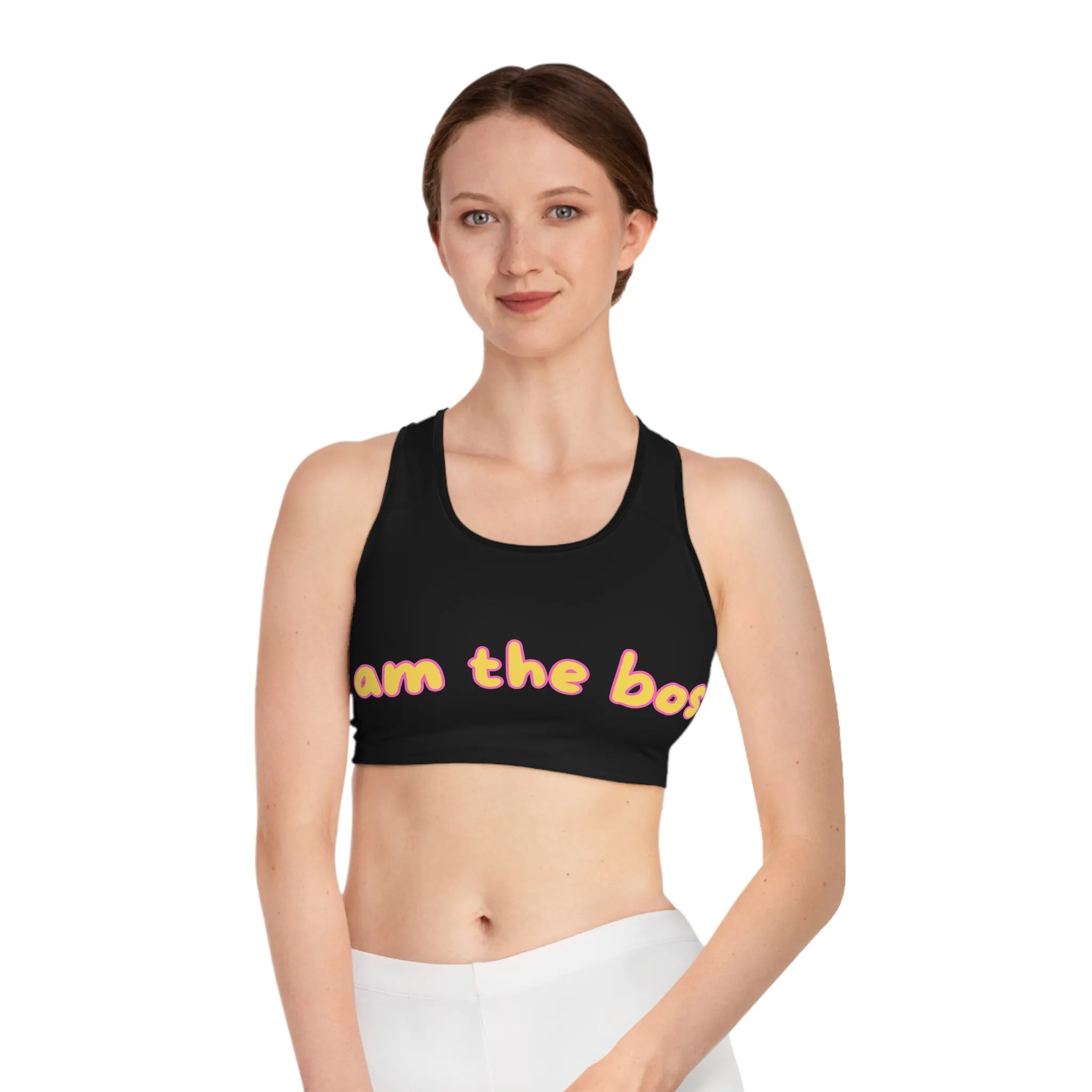 Empowering Sports Bra - "I Am The Boss" - Stylish Workout Gear for Confident Women