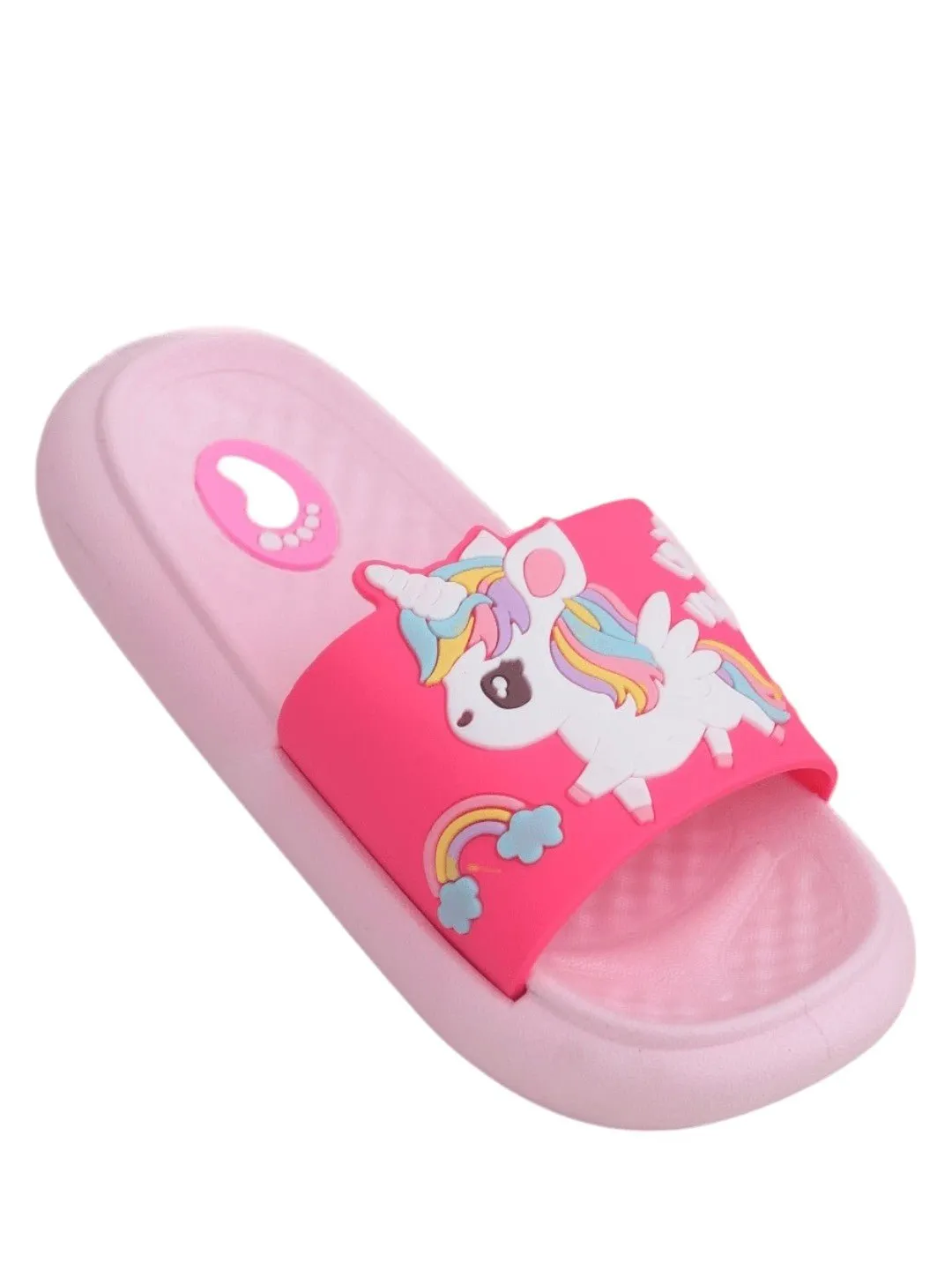 Enchanted Pink Unicorn Rainbow Slides – Magical Comfort for Every Step