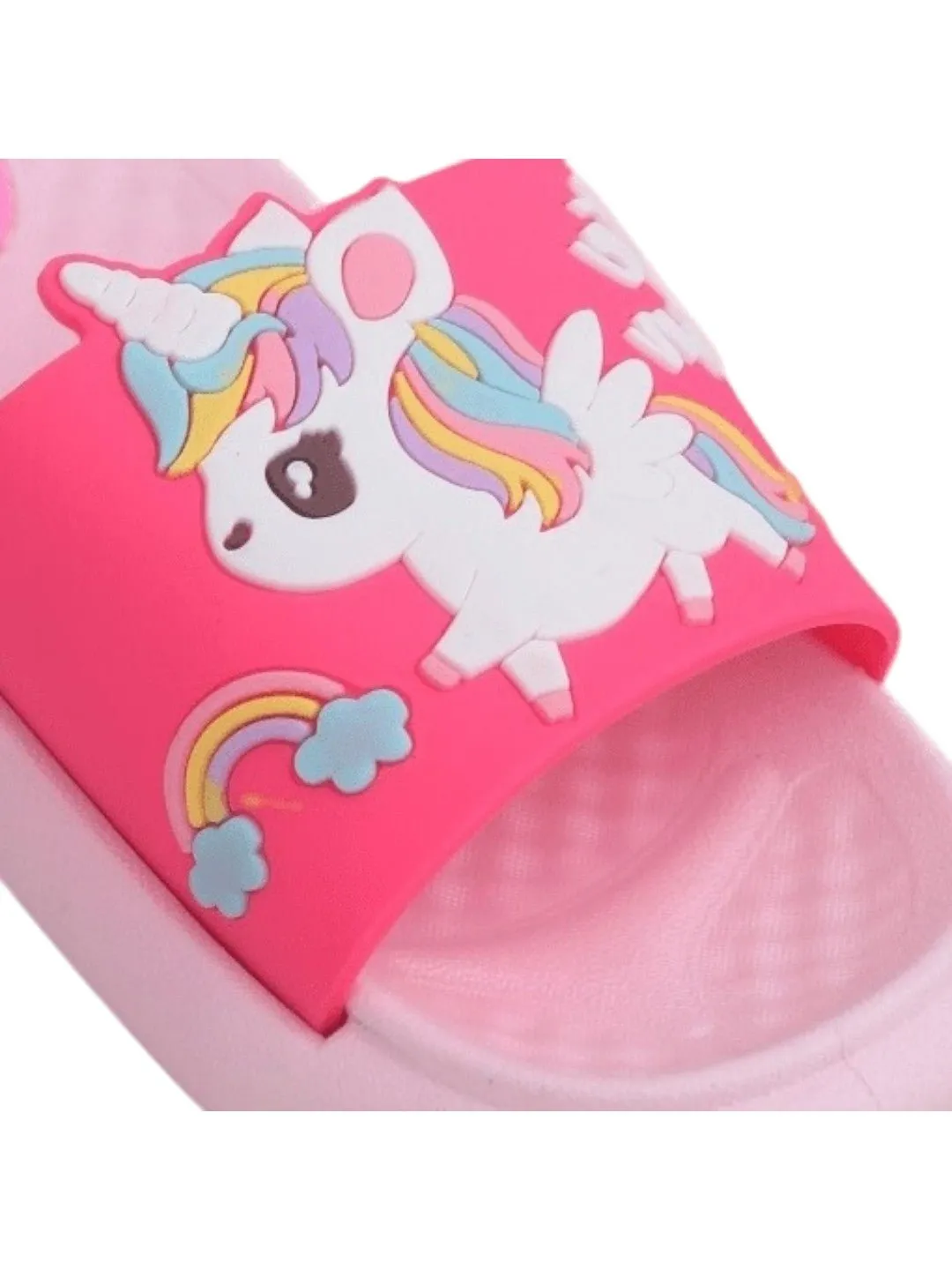 Enchanted Pink Unicorn Rainbow Slides – Magical Comfort for Every Step
