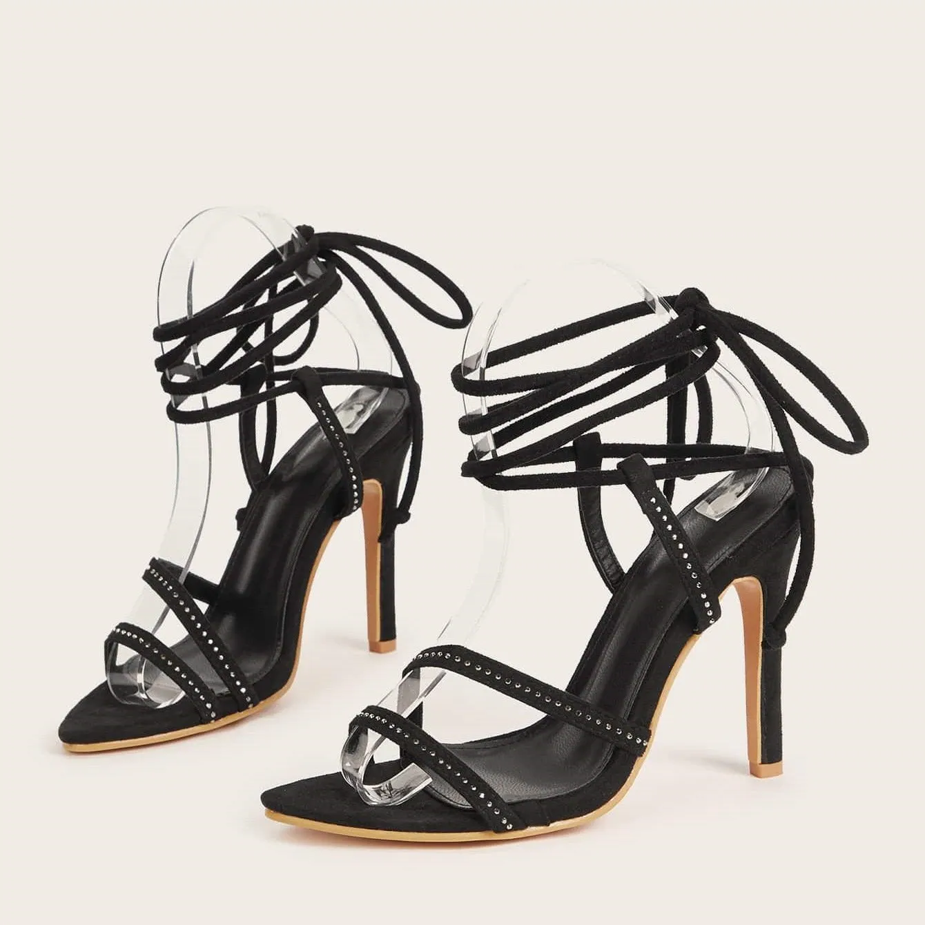 Fashion Diamond Strapping Stiletto Sandals