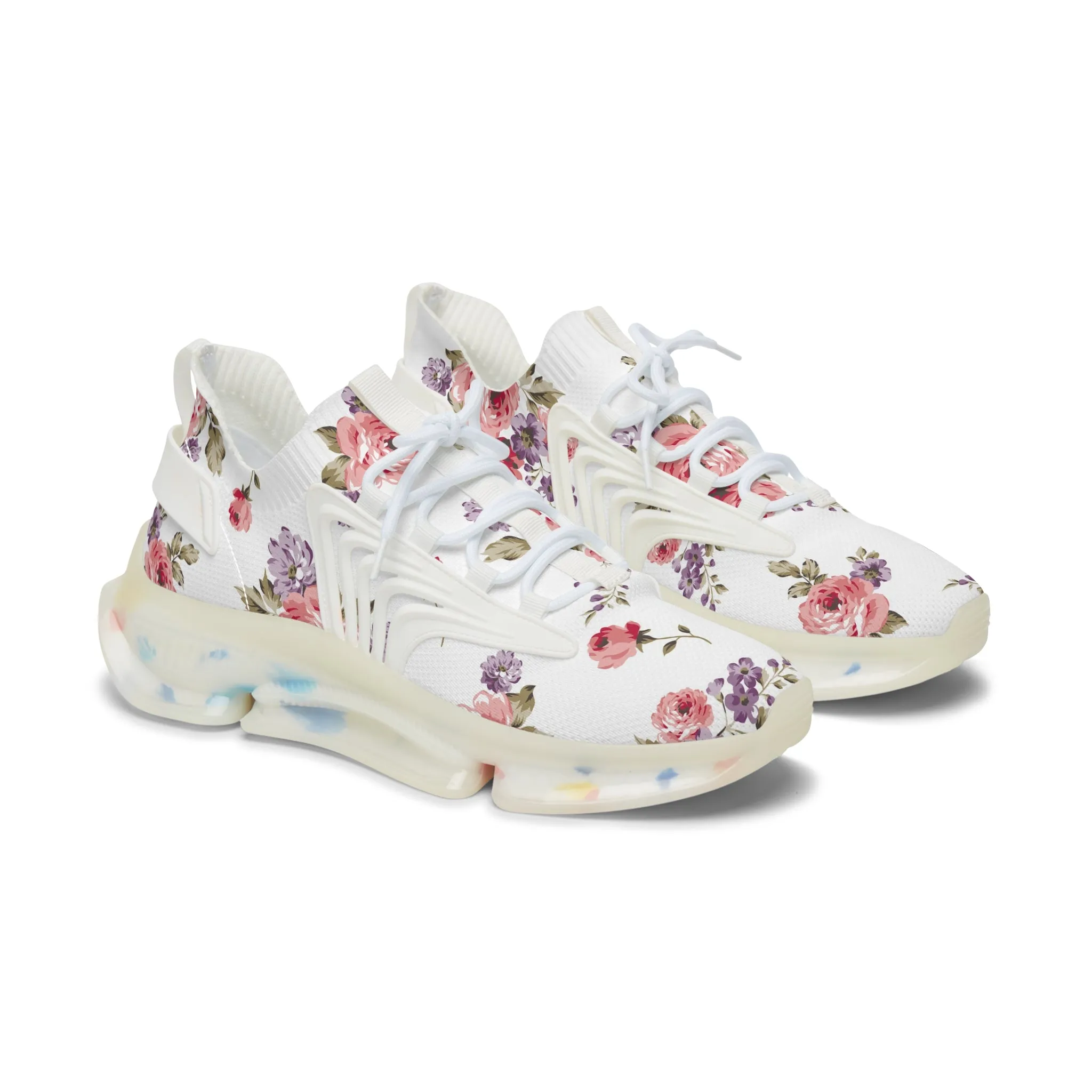 Floral Women&#039;s Mesh Sneakers - Stylish Athletic Footwear for Spring & Summer