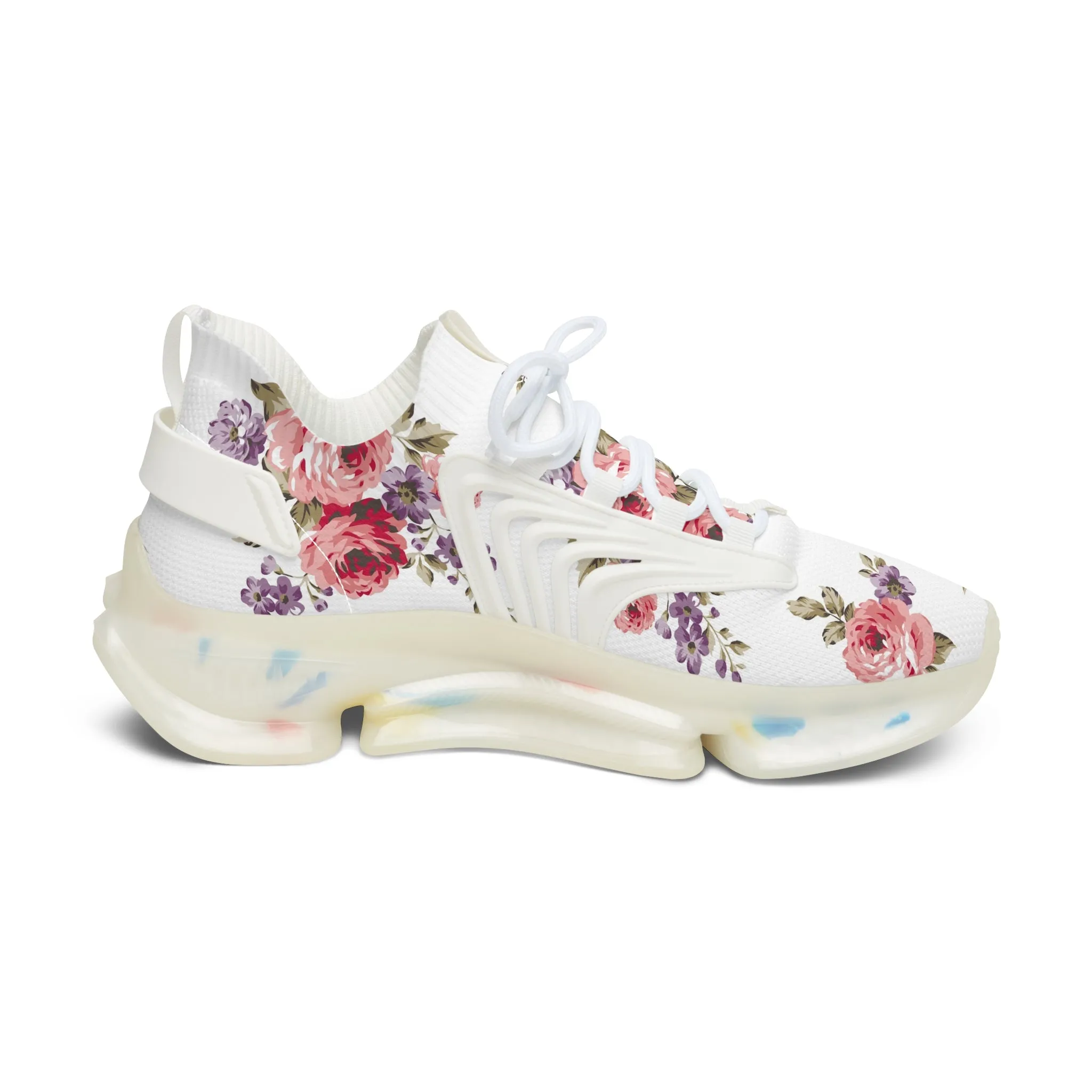 Floral Women&#039;s Mesh Sneakers - Stylish Athletic Footwear for Spring & Summer