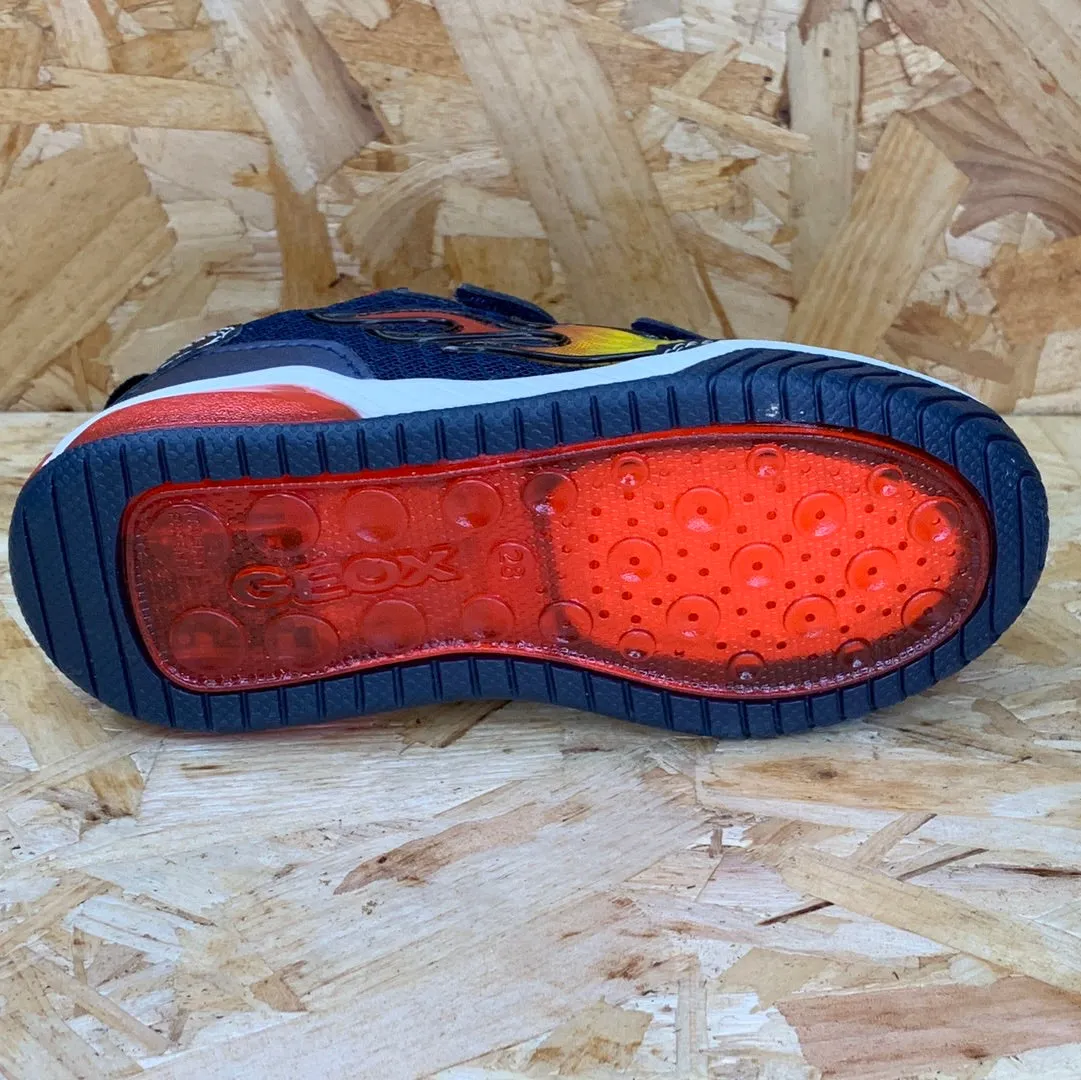Geox Kids Inek Light Up Trainers - Navy / Red