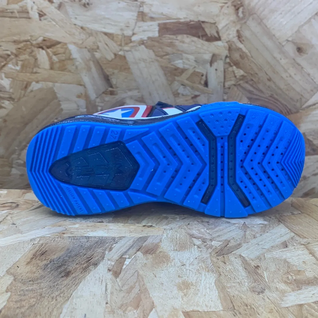Geox Kids Marvel Captain America Light Up Trainers - Navy / Red