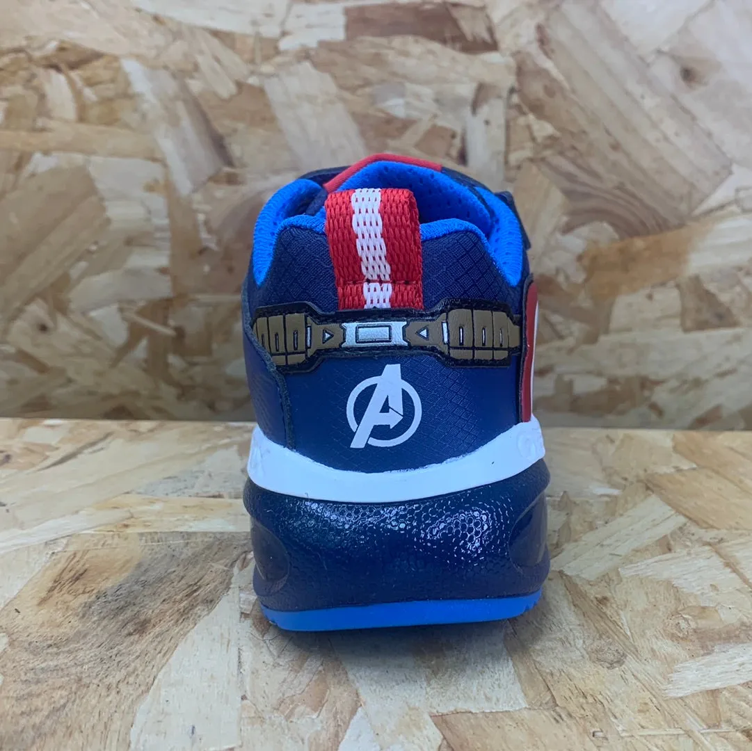 Geox Kids Marvel Captain America Light Up Trainers - Navy / Red