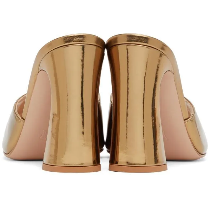 Gianvito Rossi Gold Curved Heeled Sandals