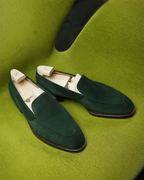 Green Suede Caelum Loafers Minimalist Edition - Formal Shoes - SS23