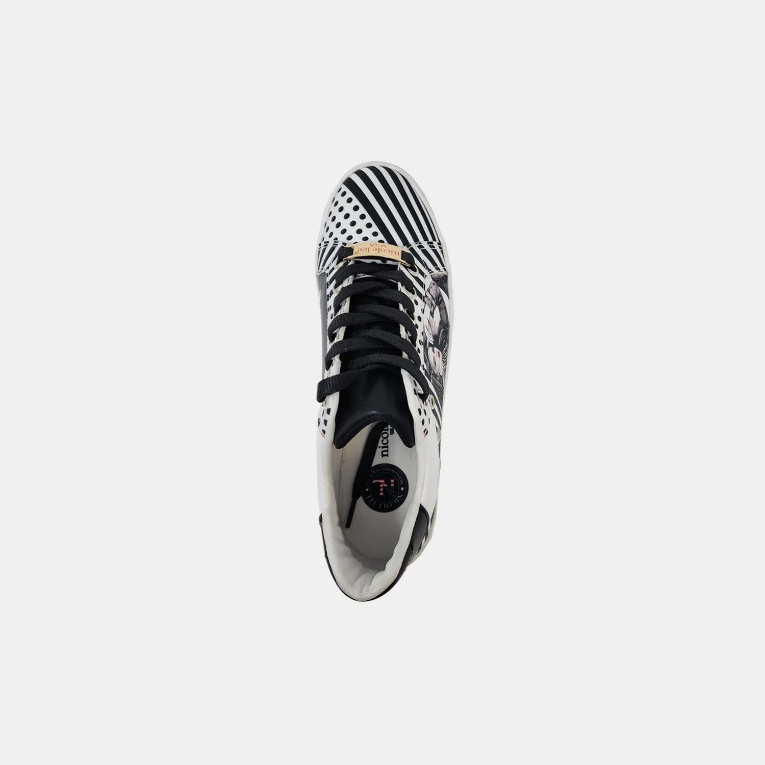 Hazel Blues® |  Nicole Lee USA Printed Vegan Leather Lace Up Sneaker