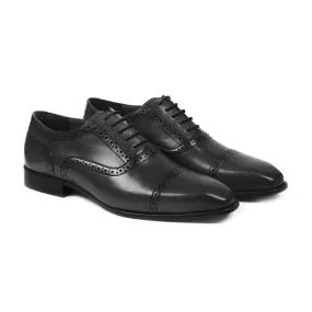 Hernan - Men's Black Calf Leather Oxford Shoe
