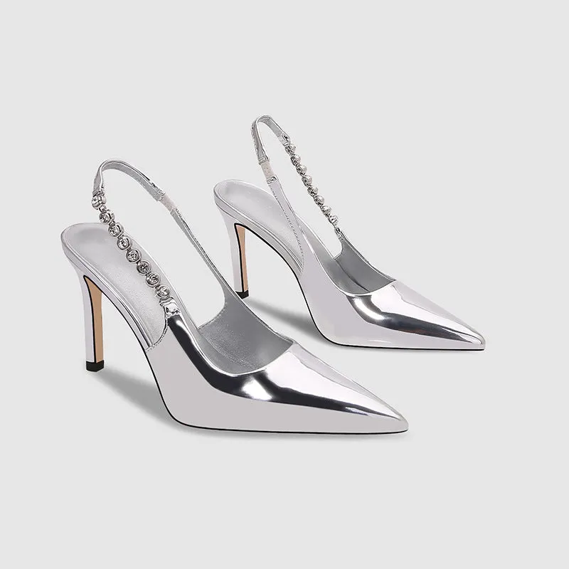 Hosta Rhinestone Chain Stiletto Pumps