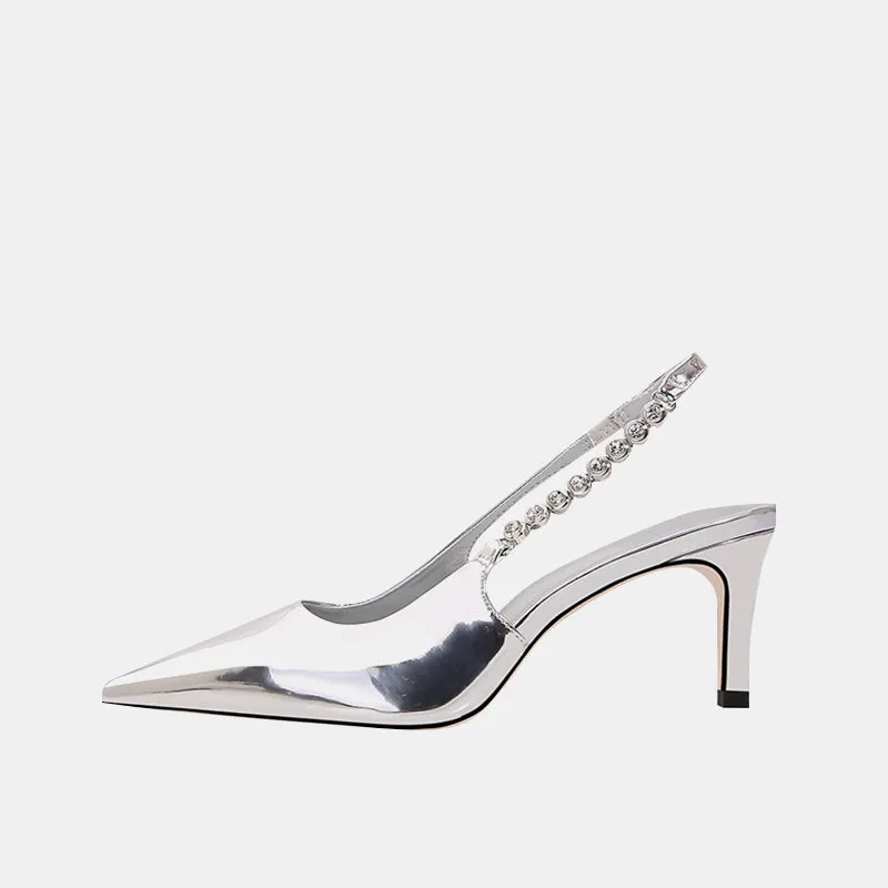 Hosta Rhinestone Chain Stiletto Pumps