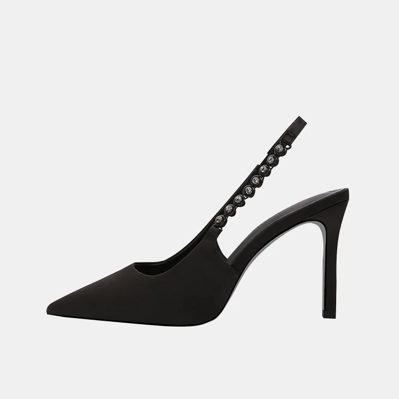 Hosta Rhinestone Chain Stiletto Pumps