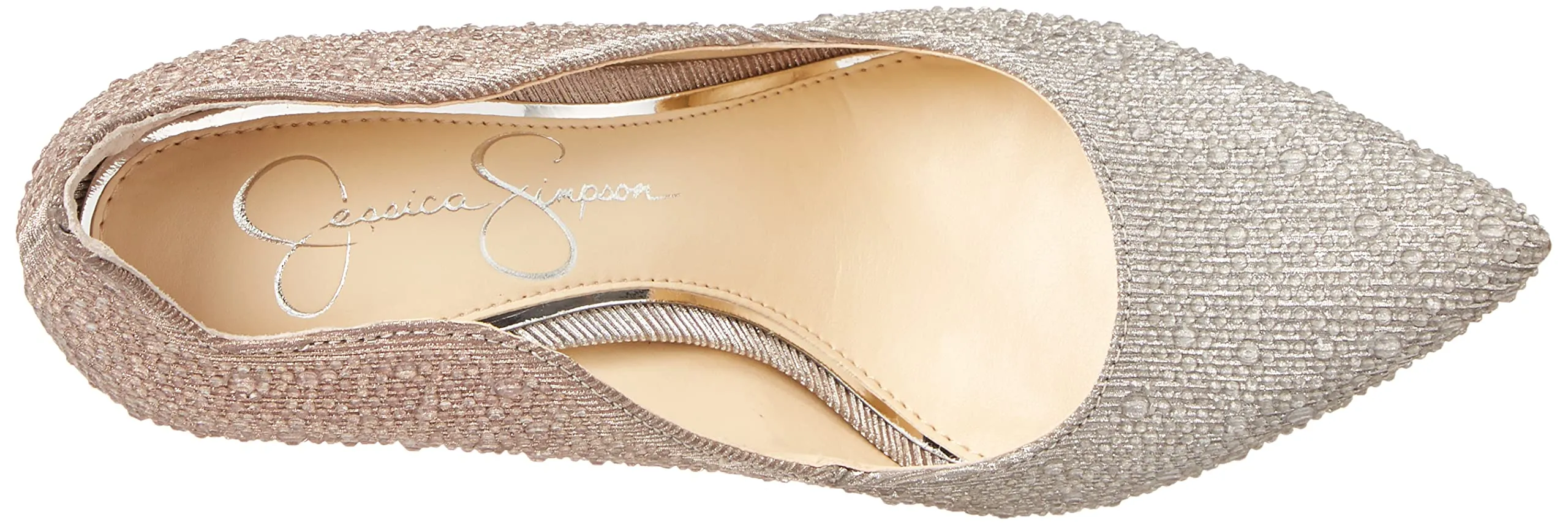Jessica Simpson Wayva Silver Rhinestone Fashion Pointed Toe High Heeled Pumps