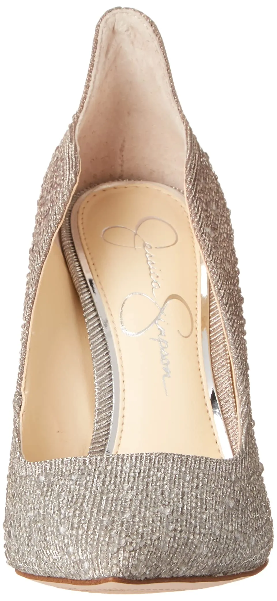 Jessica Simpson Wayva Silver Rhinestone Fashion Pointed Toe High Heeled Pumps