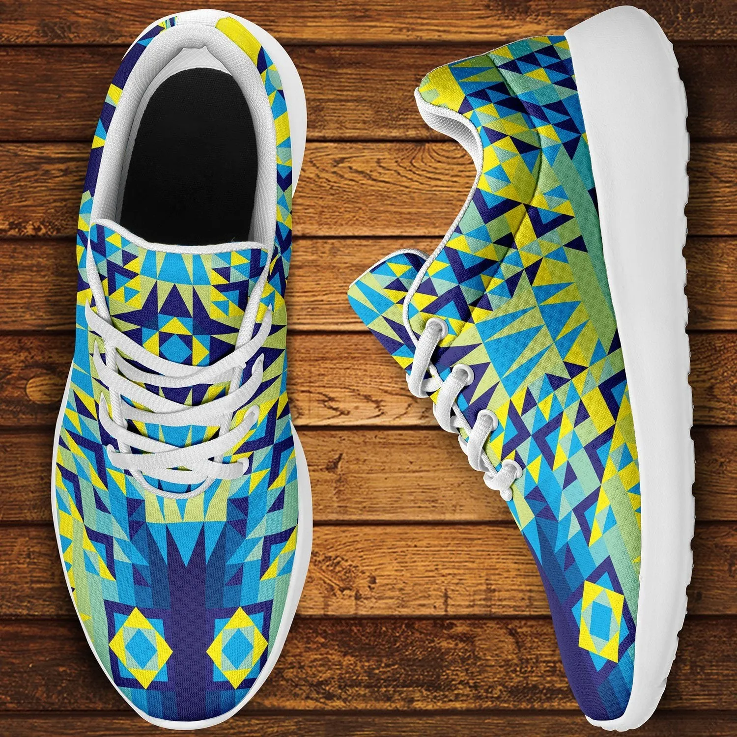 Kaleidoscope Jaune Bleu Ikkaayi Sport Sneakers