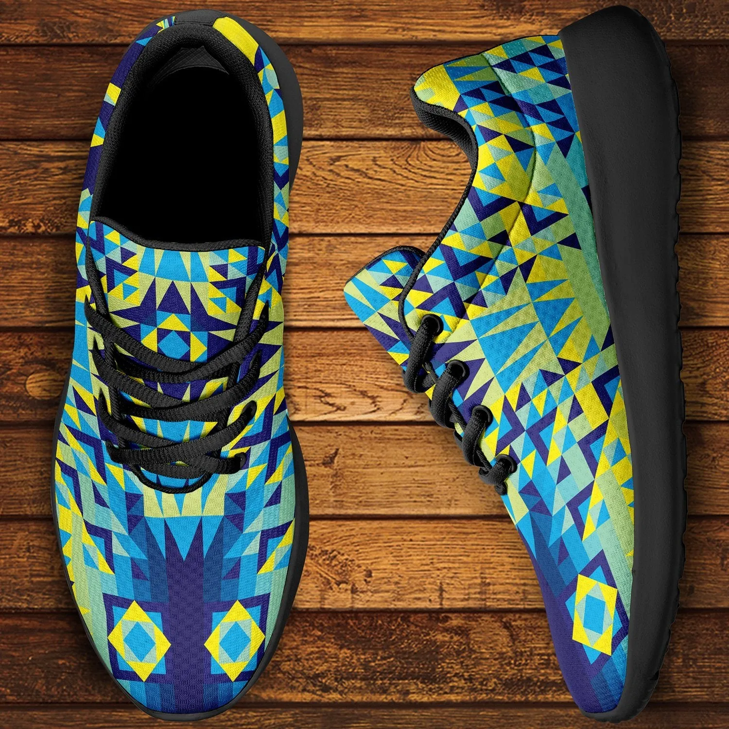 Kaleidoscope Jaune Bleu Ikkaayi Sport Sneakers