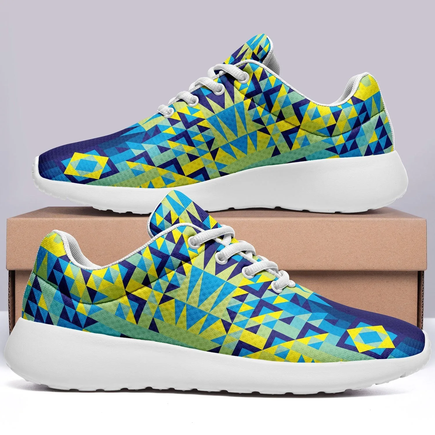 Kaleidoscope Jaune Bleu Ikkaayi Sport Sneakers